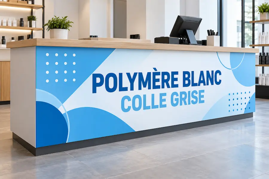 Polymère blanc dos gris