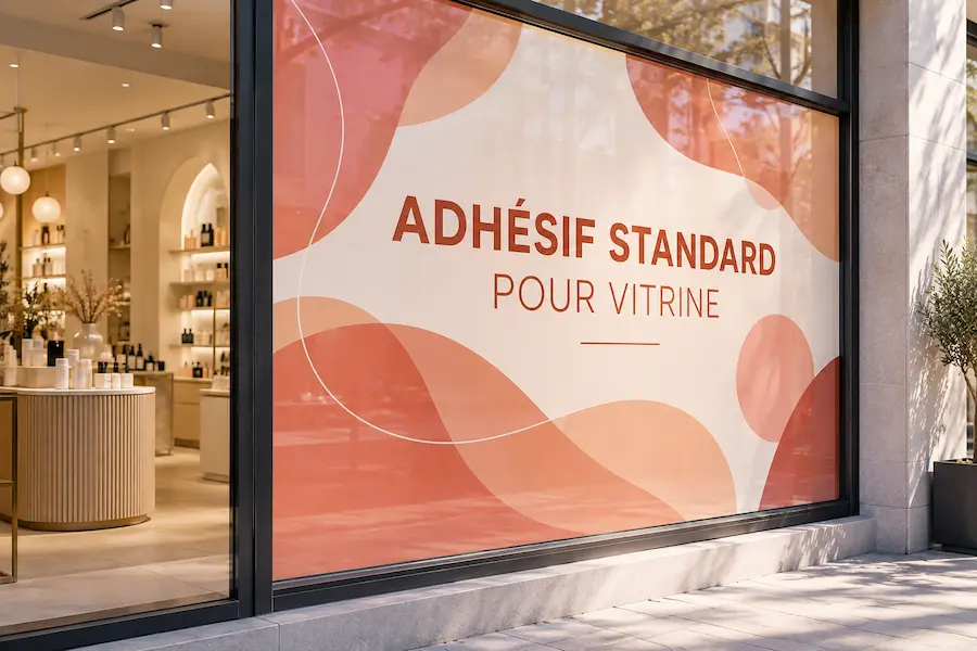 Adhésif standard pour vitrine