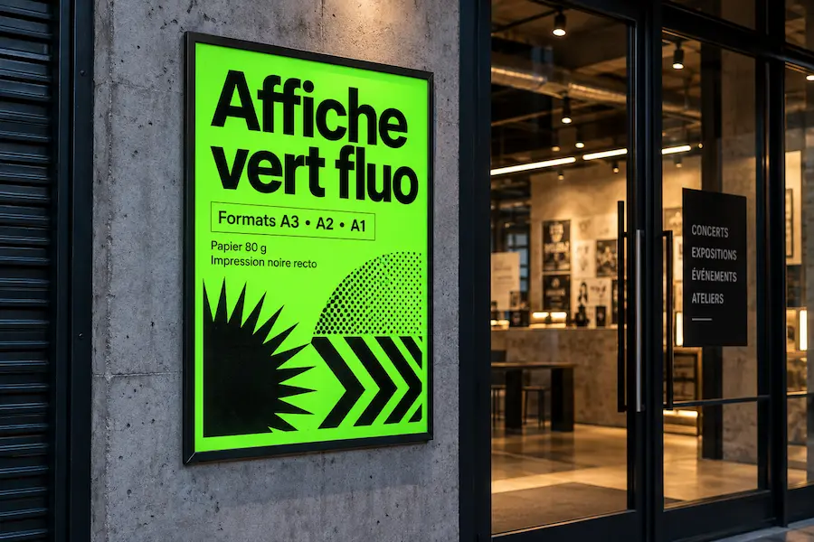 Affiche Vert Fluo - impression personnalisée