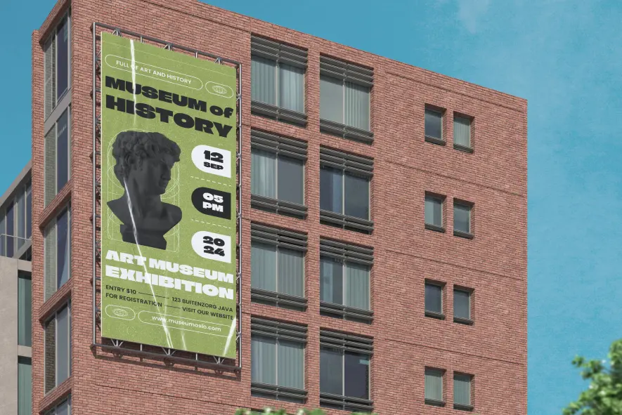 Bâche monumentale sur un mur