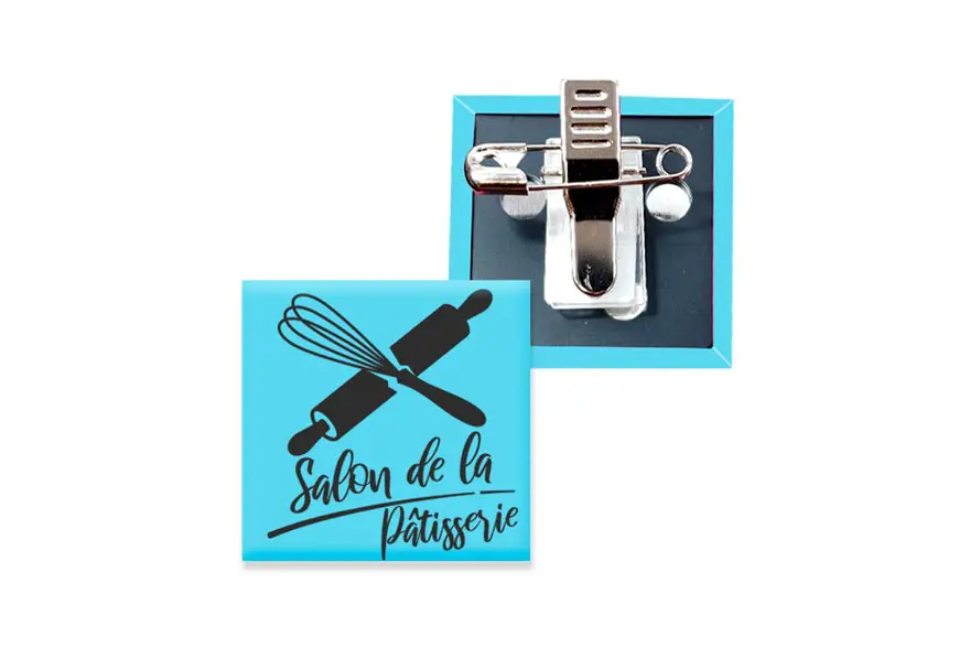 Badge pince crocodile avec épingle