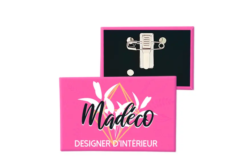 Badge Pince épingle - impression personnalisée sur mesure