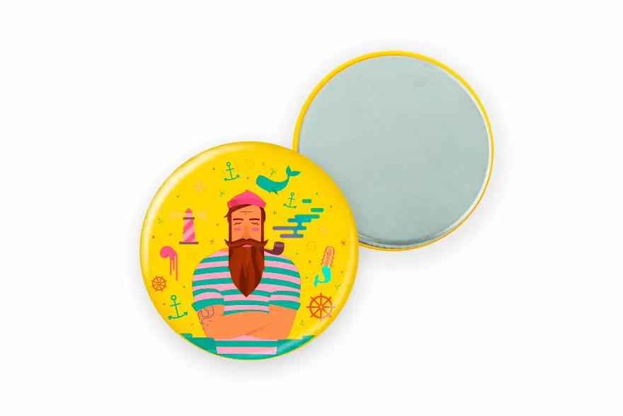 Badge dos plat en métal - impression personnalisée