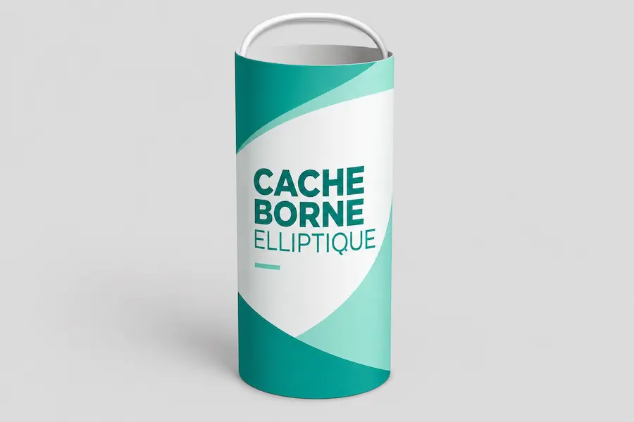 Cache borne elliptique