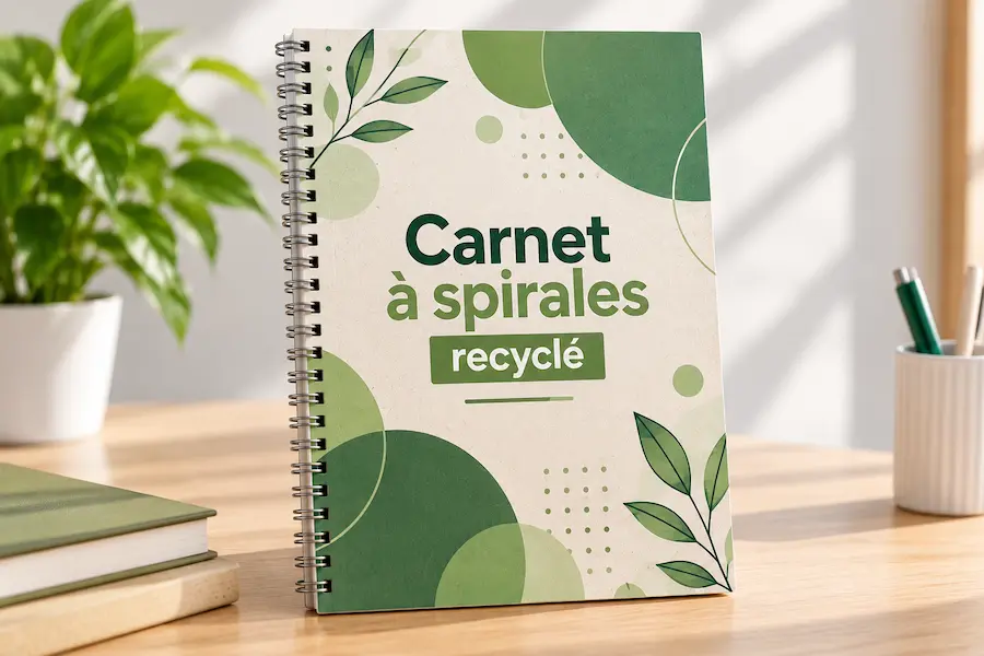Carnet à spirales recyclé - impression personnalisée