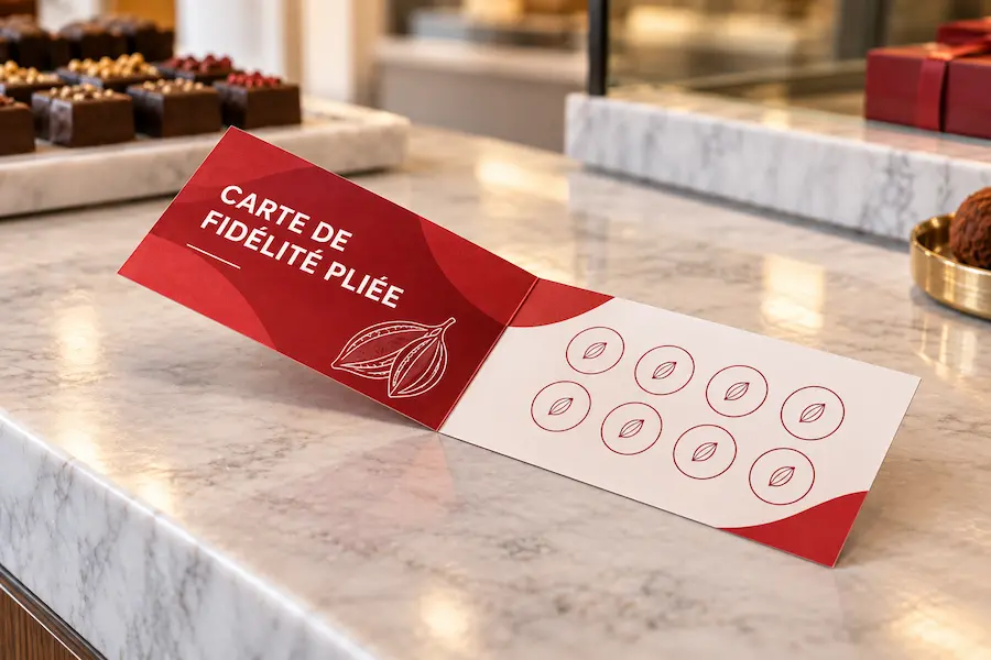Carte de fidélité pliée - impression personnalisée