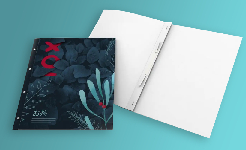 Chemise agrafes boucle et bande de classement perforée