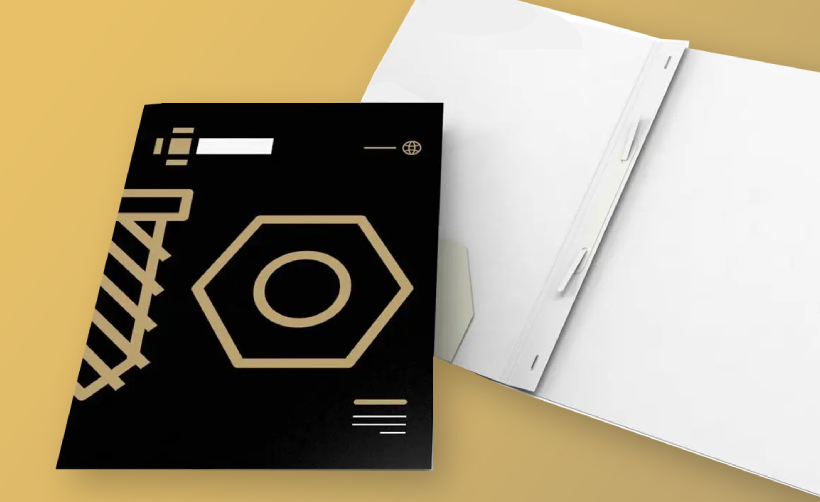 Chemise avec pochette et bande de classement perforée