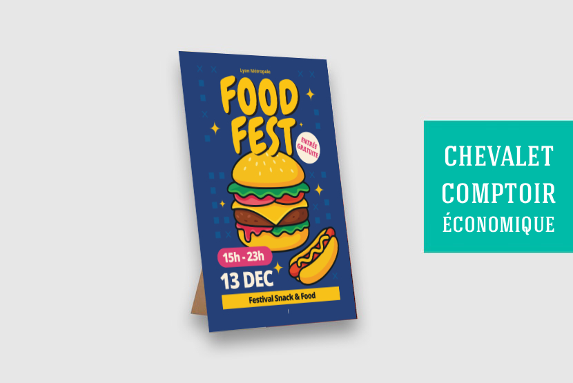 Chevalet Comptoir économique mockup