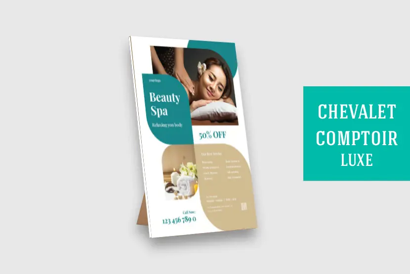 Chevalet de comptoir luxe mockup