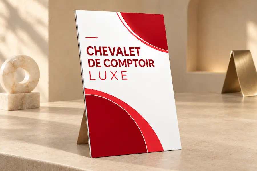 Chevalet de comptoir luxe en carton