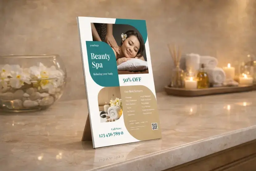 Chevalet de comptoir luxe mockup 2