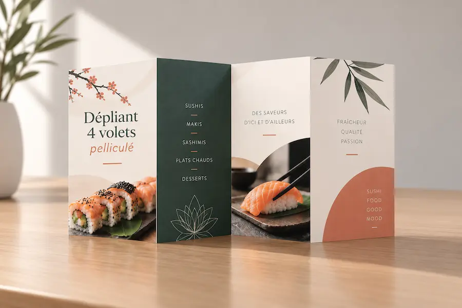 Dépliant 4 volets pelliculé