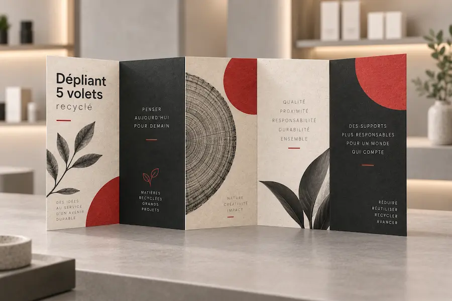 Dépliant 5 volets recyclé
