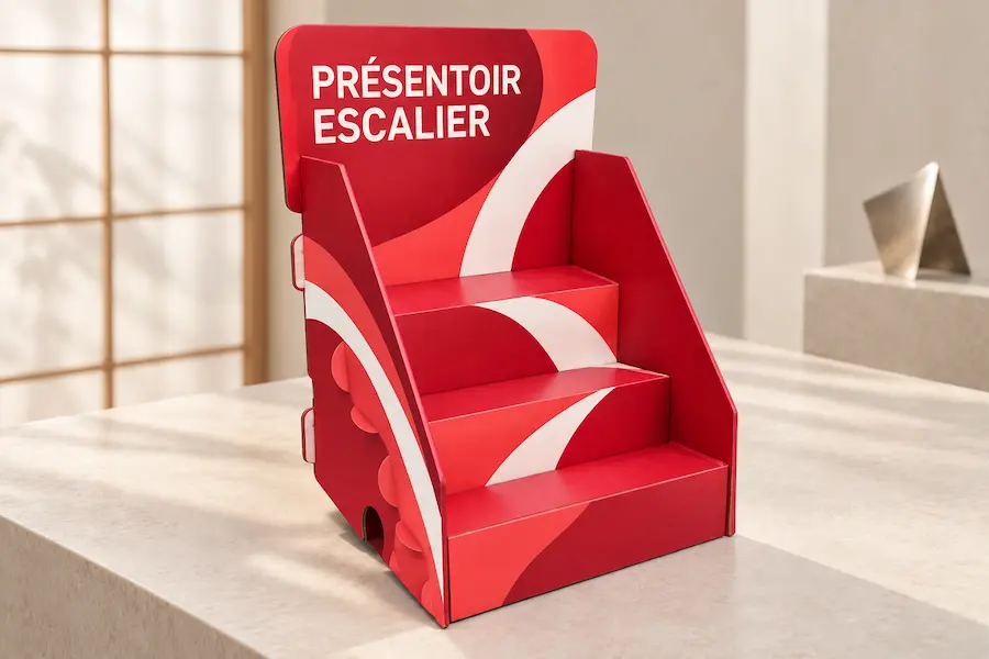 Escalier de comptoir en carton