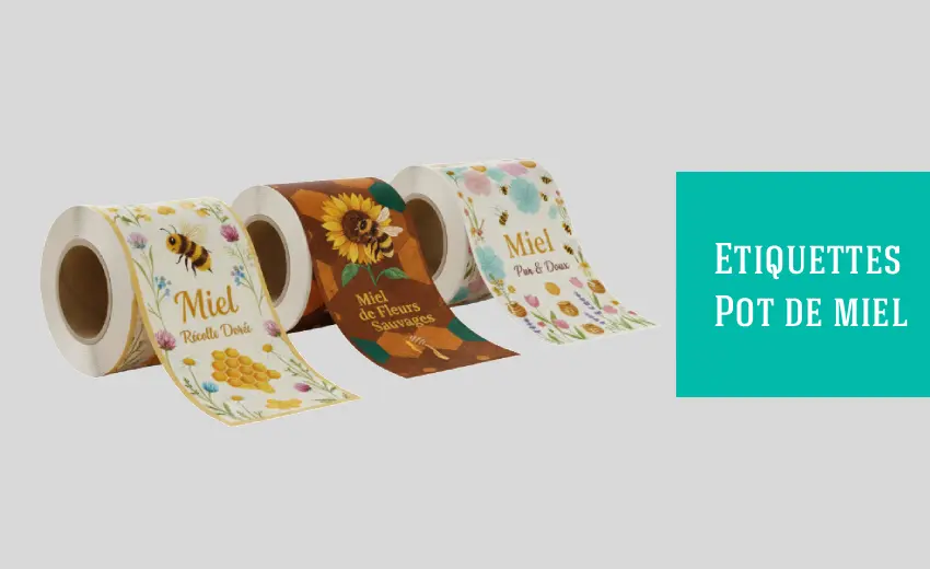 Etiquettes adhésives pour pot de miel
