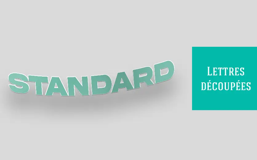 Lettres découpées teinté masse (couleurs prédéfinies)