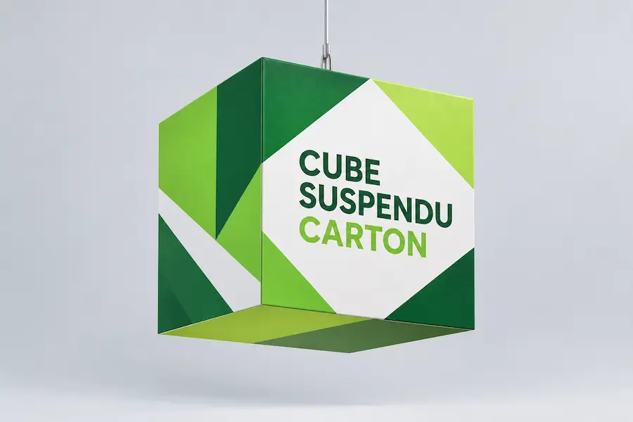 Cube suspendu carton