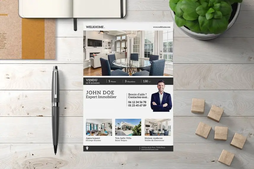 Flyer immobilier mockup 2