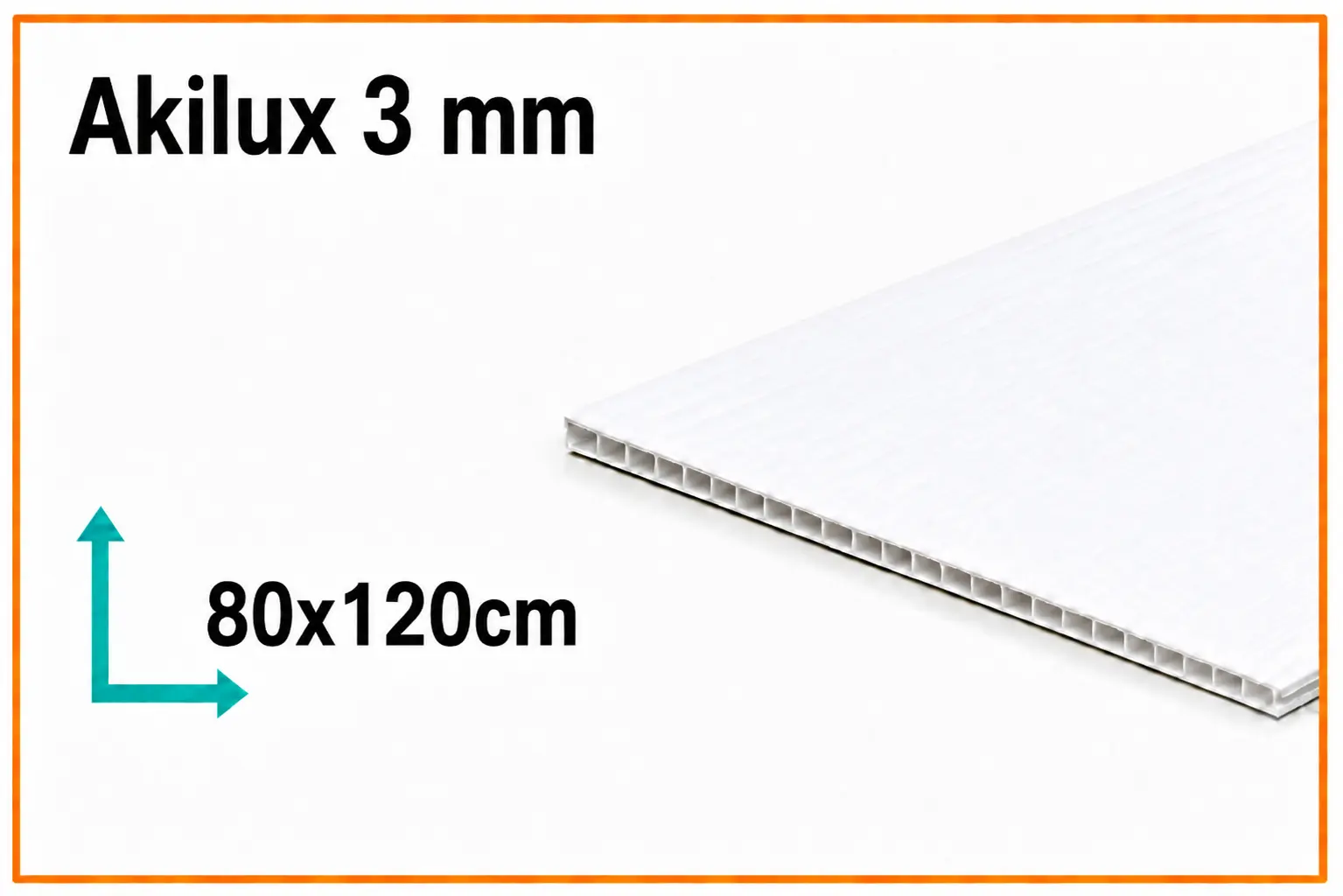 Panneau Akilux® alvéolaire 3 mm – signalétique extérieure robuste 80x120 cm