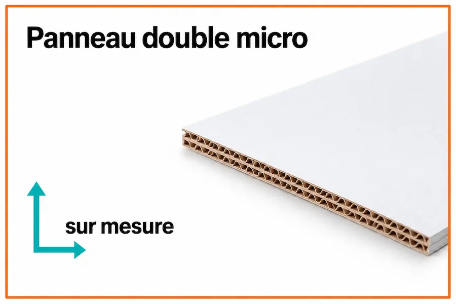 Panneau Carton double microcannelures