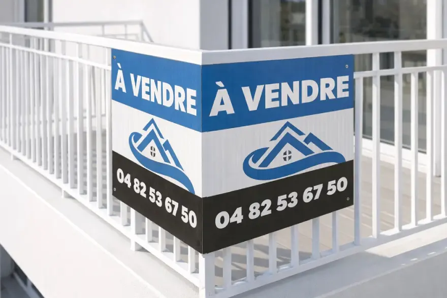 Panneau immobilier double en V