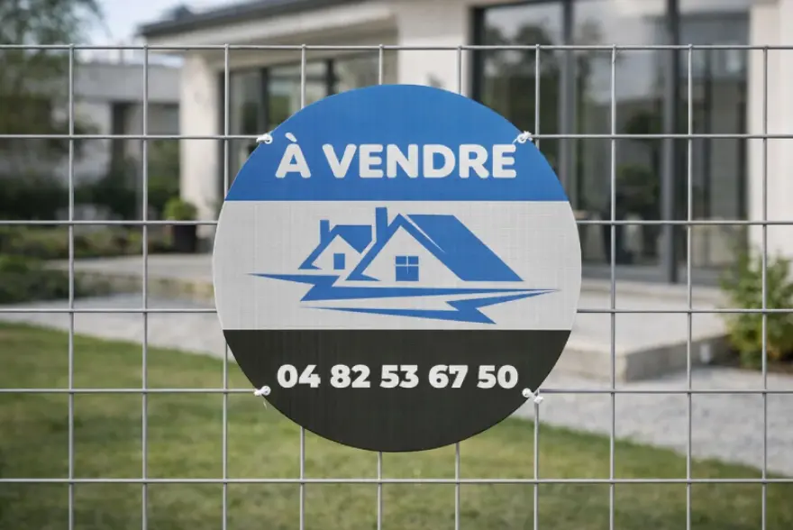 Panneau immobilier rond