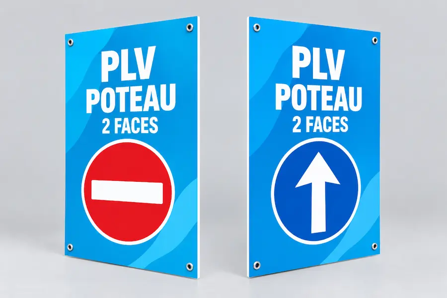 PLV poteau 2 faces