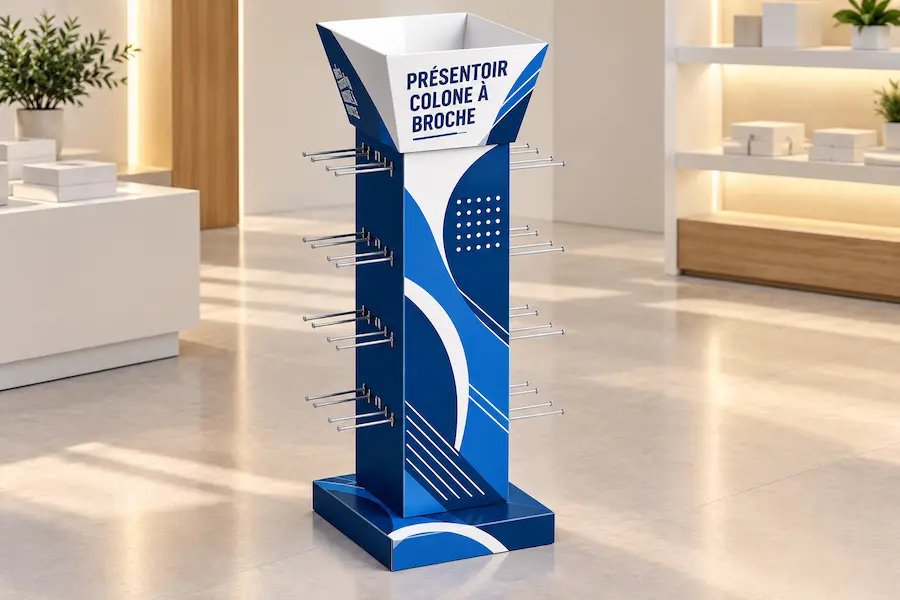 Présentoir colonne à broche