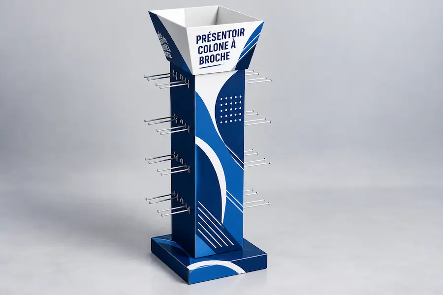 Présentoir colonne à broche - impression personnalisée
