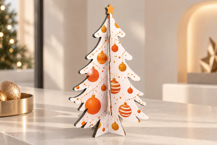 Sapin de Noël de comptoir en carton