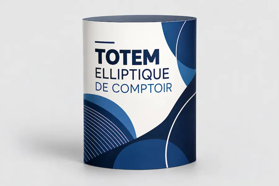 Totem elliptique de comptoir - impression personnalisée