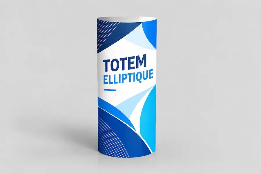 Totem elliptique de sol - impression personnalisée