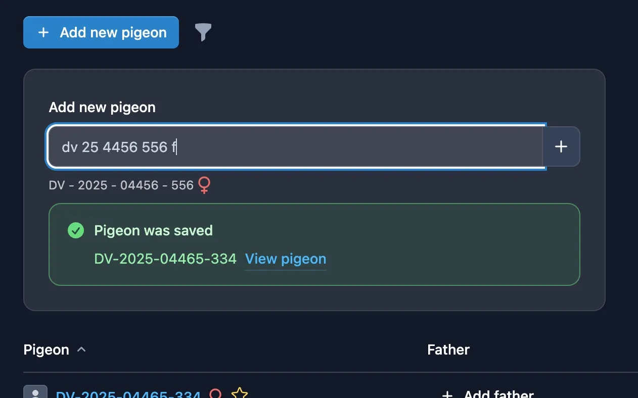 Adding Your First Pigeon