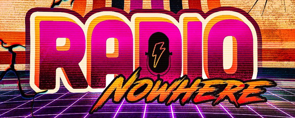 The grungy retro-pop logo for Radio Nowhere 108.1FM.