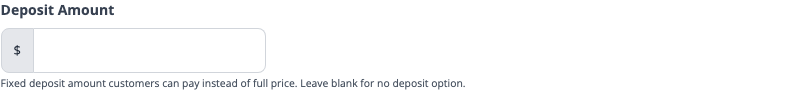 The deposit amount setting