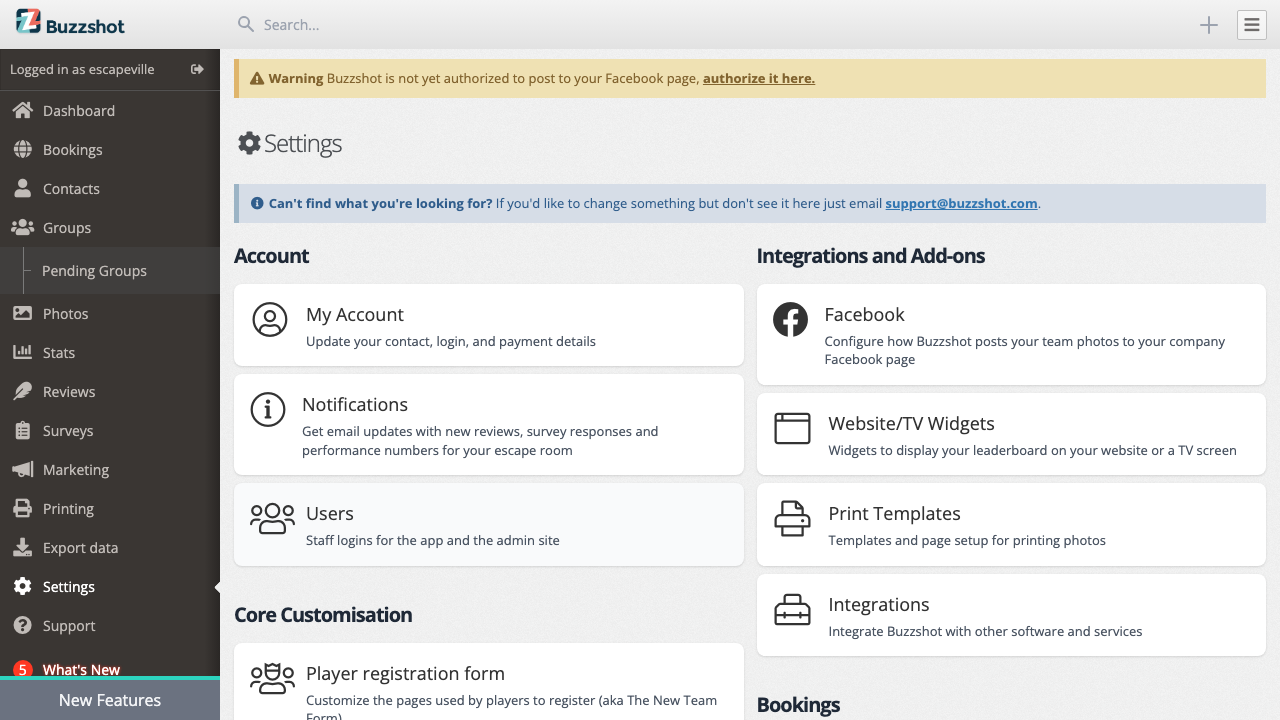 Navigating to Payment Options in the Settings menu