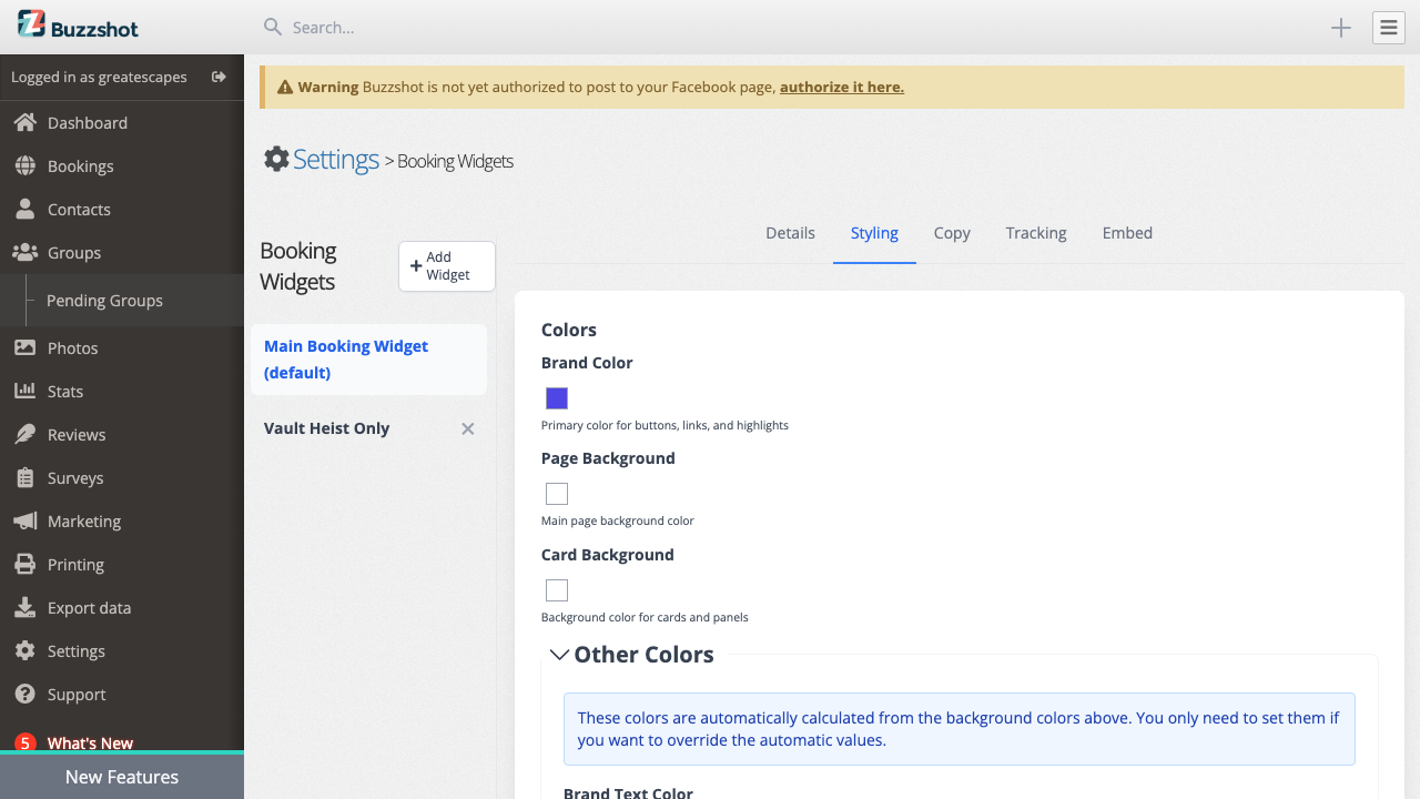 The expanded Other Colors section for fine-tuning text colours