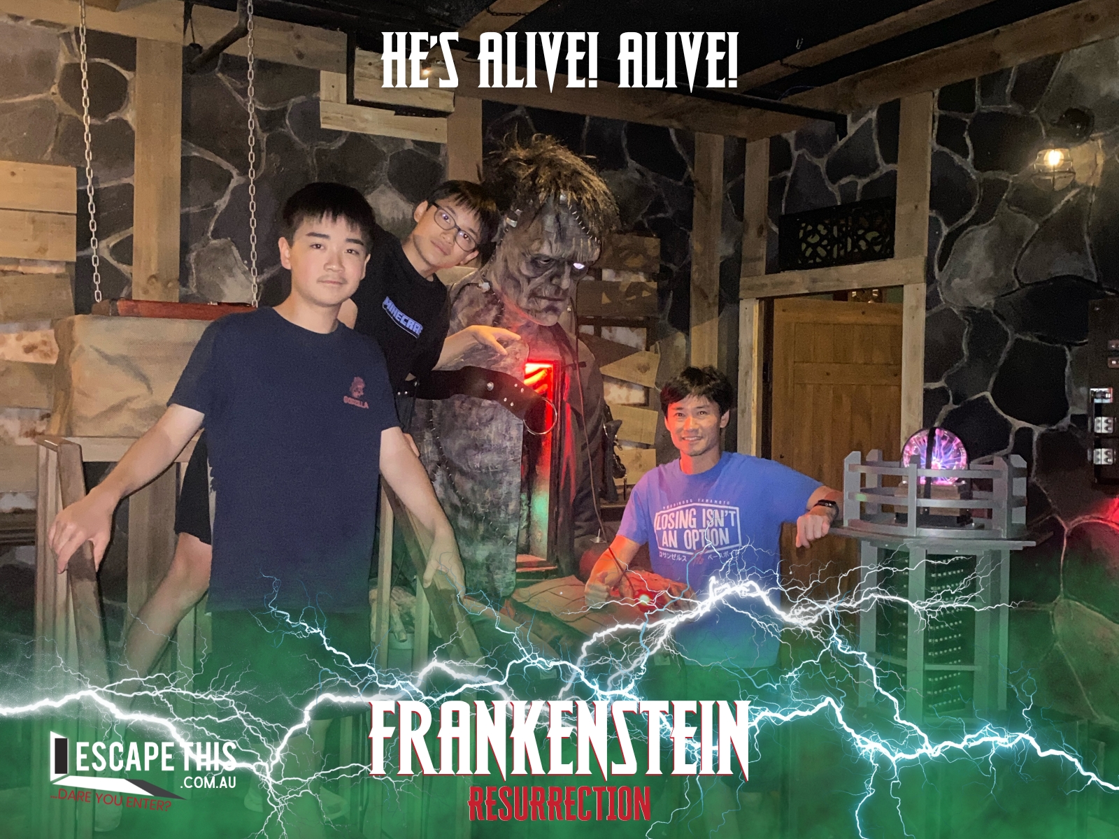 Team Howard after escaping Frankenstein Resurrection