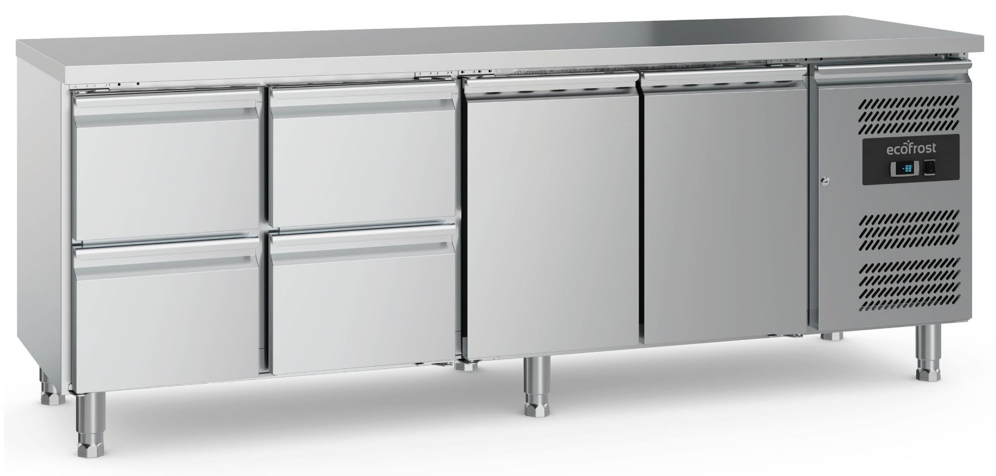 Picture of 700 REFRIGERATED COUNTER 2 DOORS AND 4 DRAWERS  WITH ADJUSTABLE FEET - 7950.5180