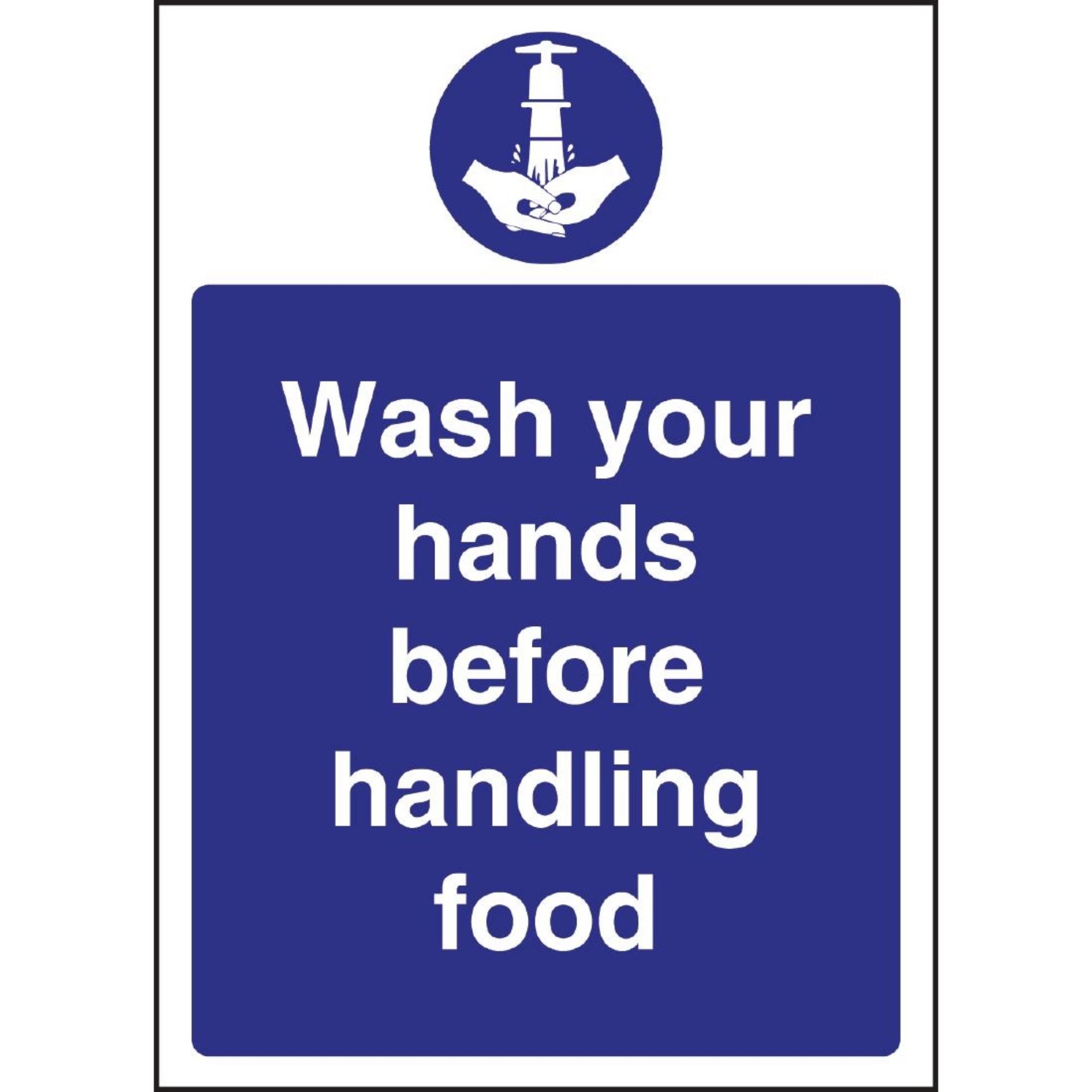 Picture of Vogue Wash hands Before Handling Food Sign - W110