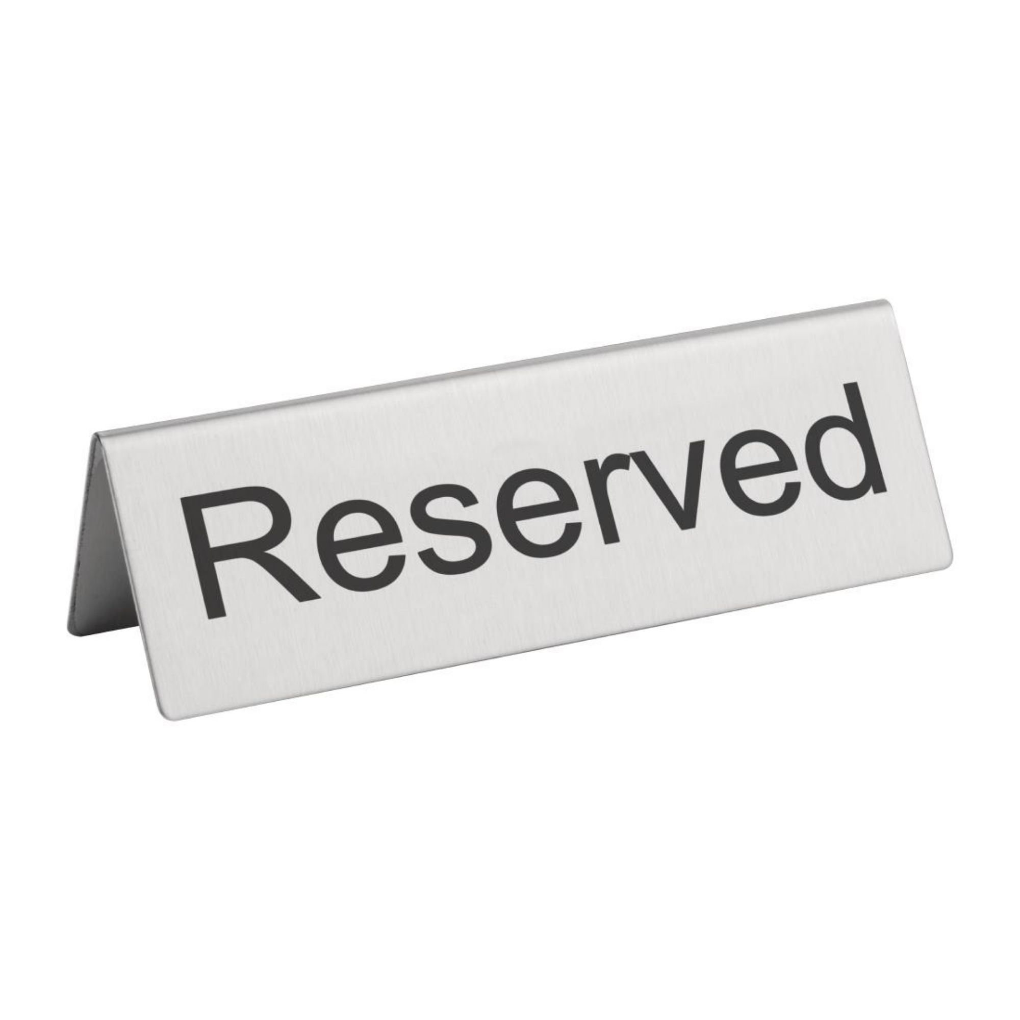 Picture of Olympia Brushed Steel Reserved Table Sign (Pack of 10) - U051