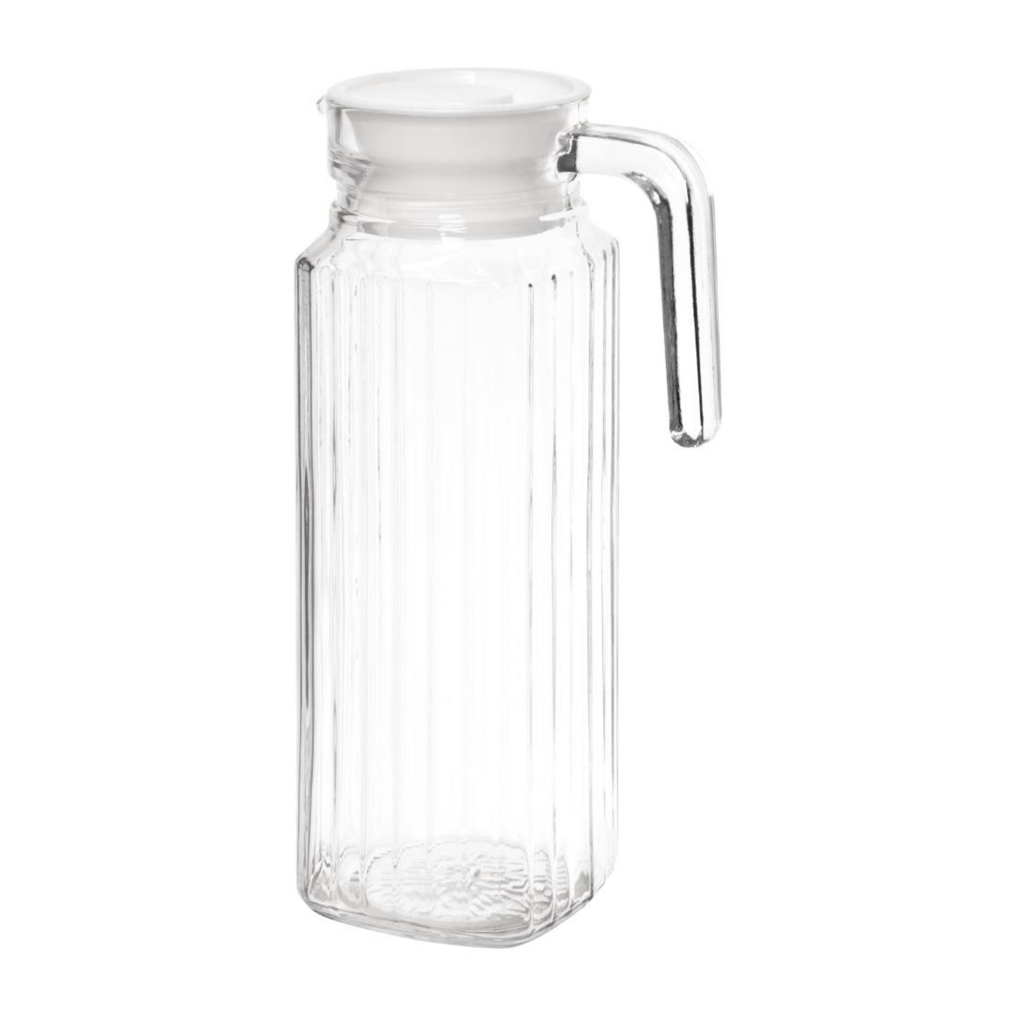 Picture of Olympia Ribbed Glass Jugs 1Ltr (Pack of 6) - GF922