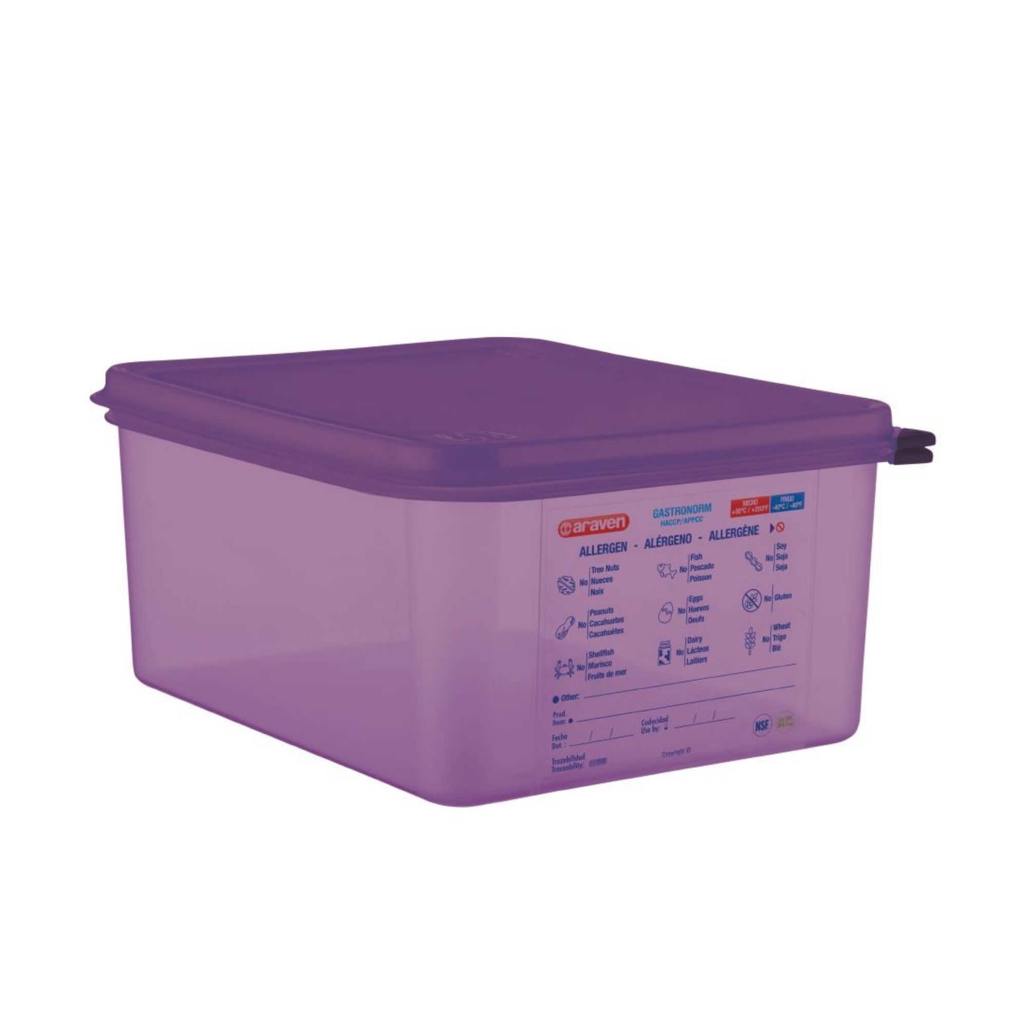 Picture of Araven Allergen Polypropylene 1/2 Gastronorm Food Container 10L - CM789