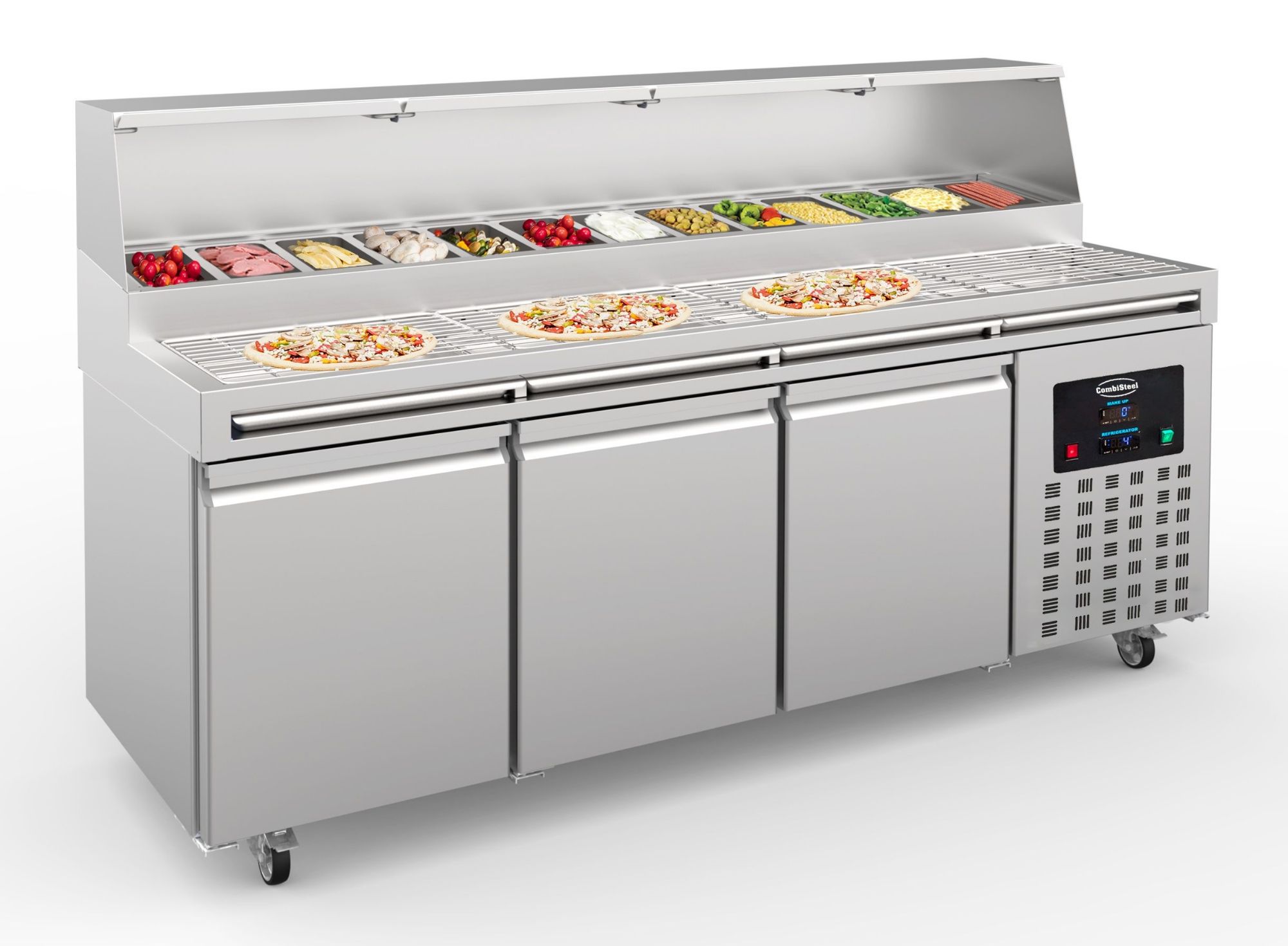 Picture of CombiSteel Pizza Preparation Counter 3 Doors Aisi 304 - 7489.5305