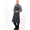 Picture of Chef Works Premium Woven Bib Apron Navy and White Stripe - B249