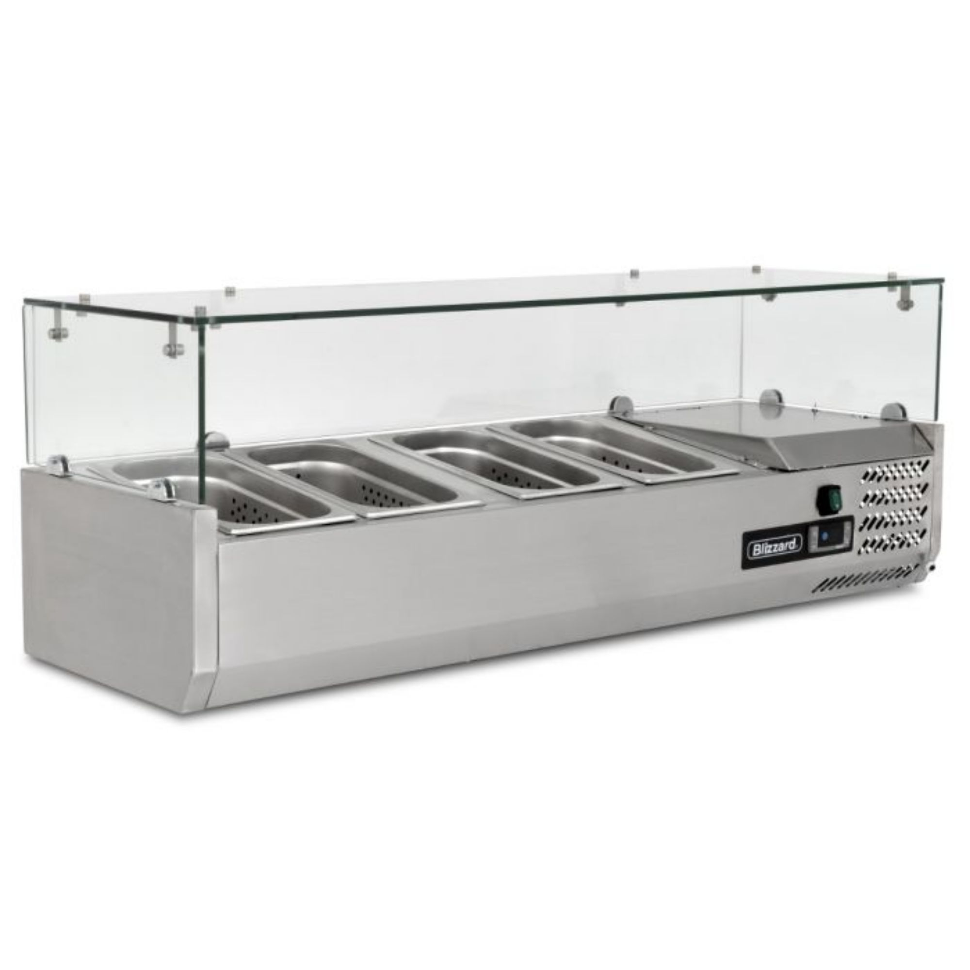 Picture of BLIZZARD 1/4 Gastronorm Prep Top With Glass Cover 1200MM(W) - TOP1200-14CR
