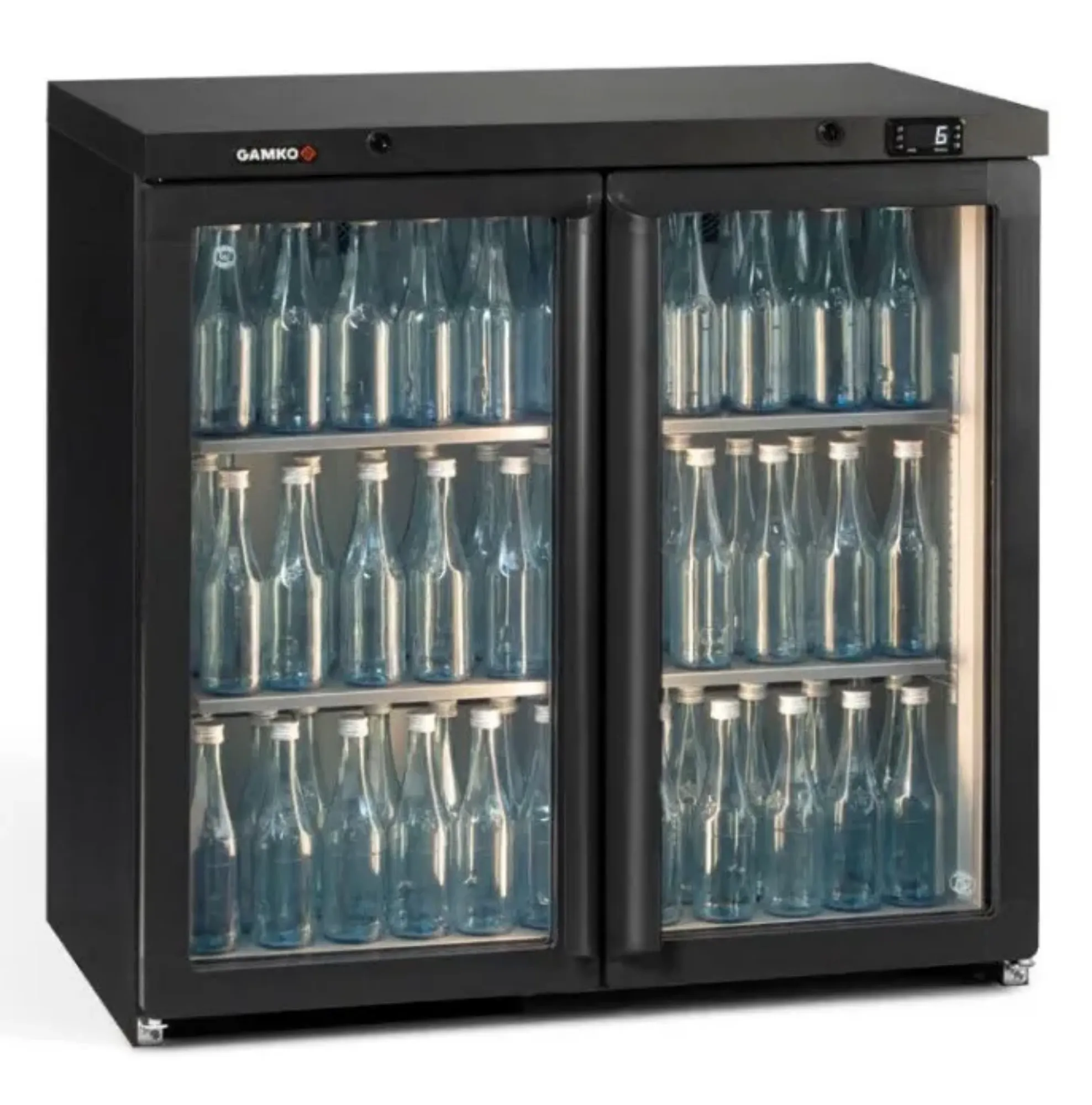 Picture of Gamko Maxiglass MG3/250G Hinged Double Glass Door Undercounter Bottle Cooler 250 Litres - MG3-250G