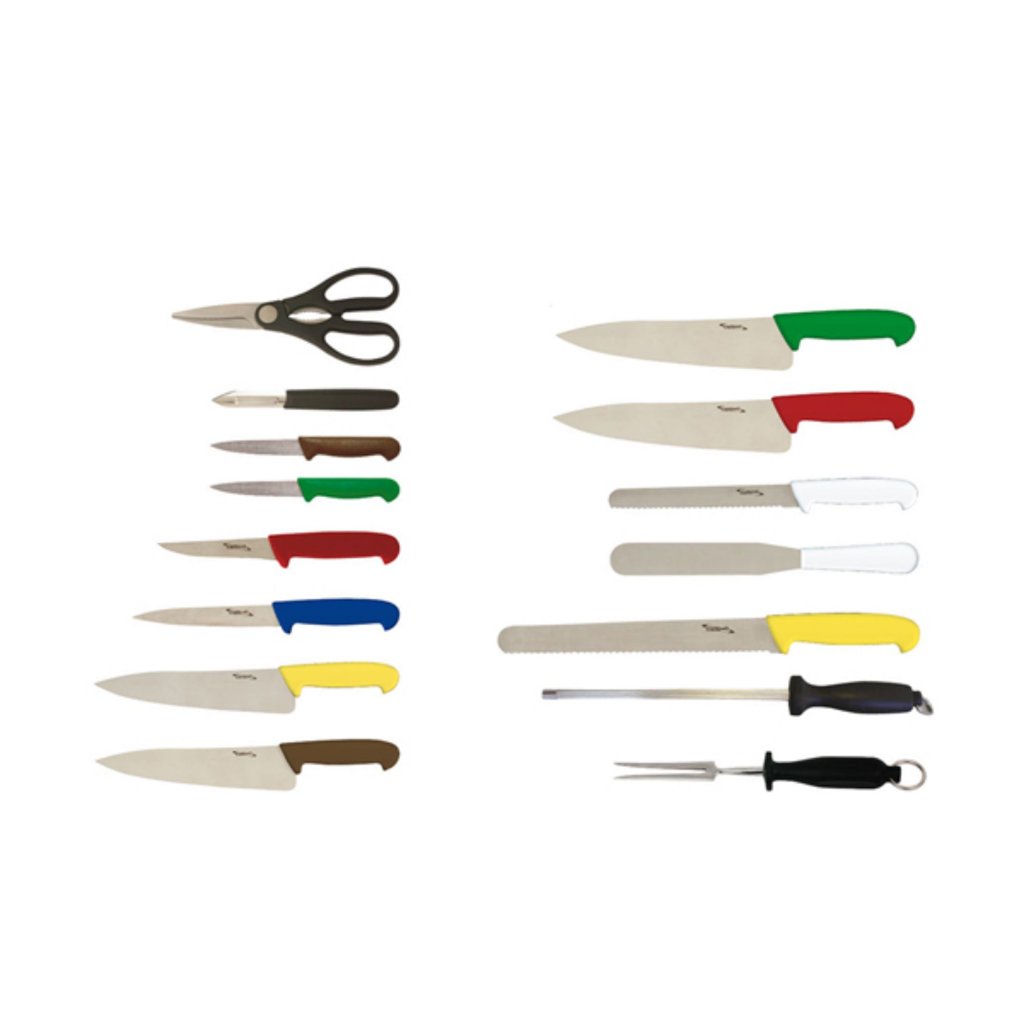 Picture of 15 Piece Colour Coded Knife Set + Knife Case - KCASECOL15