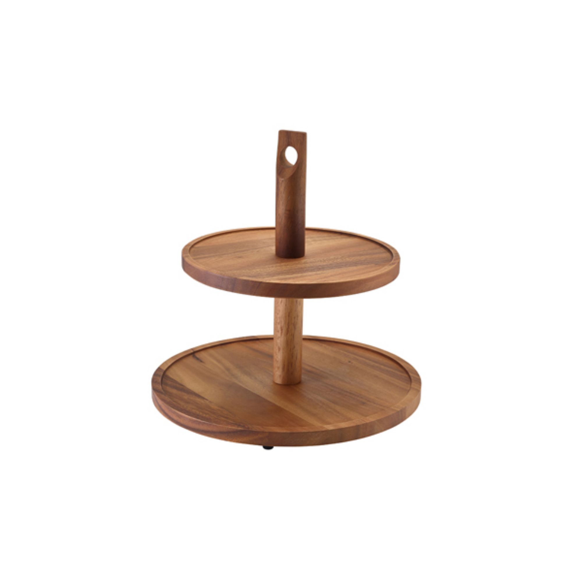 Picture of GenWare Acacia Wood Two Tier Cake Stand - WDCS2